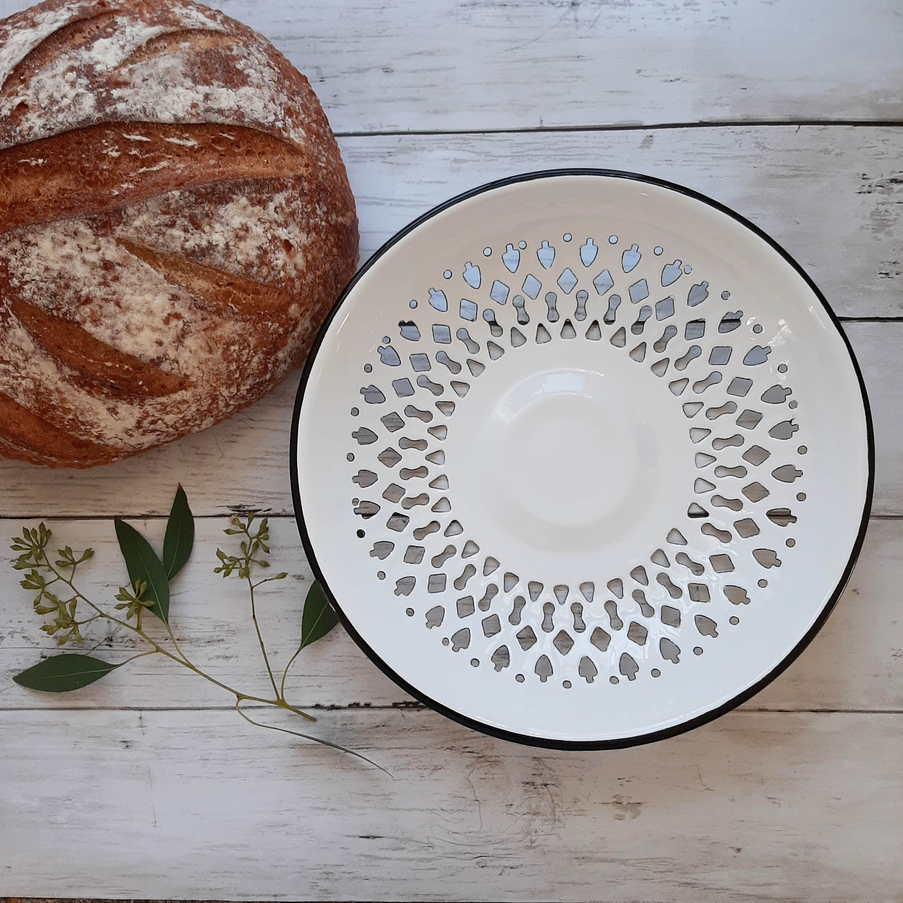 Enamel Bread Serving Bowl
