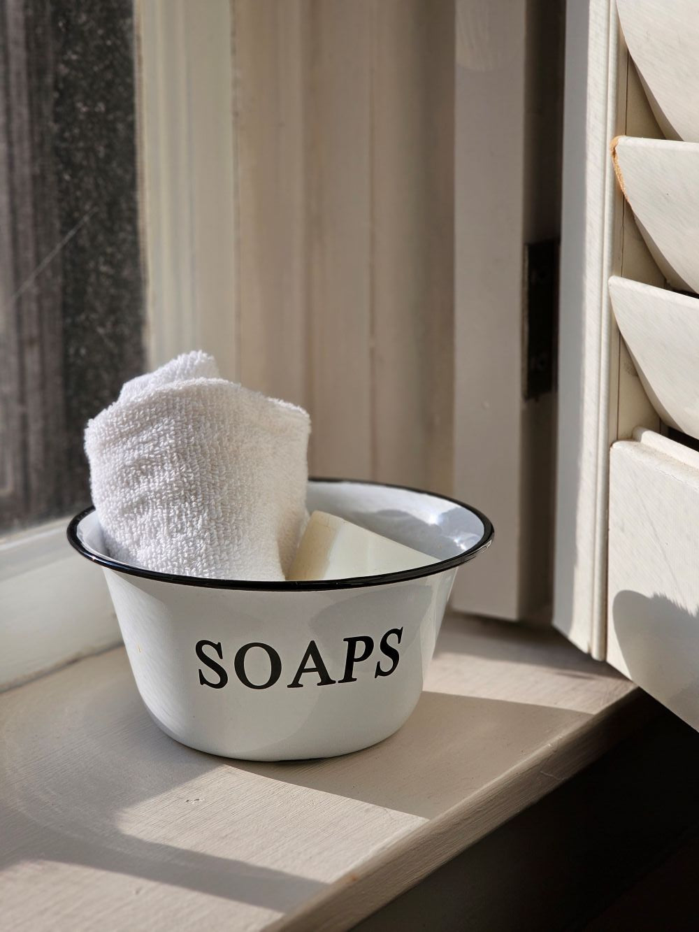 White Enamel Soap Bowl