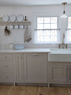 White Enamel Salad Plates with Black Rims, Set of Two