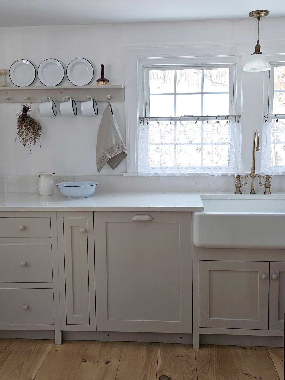 White Enamel Salad Plates with Black Rims, Set of Two