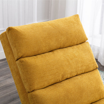 Ergonomic Linen Massage Chaise Lounge Chair Reclining Tufted Upholstered Sleeper with Remote and 5 Vibration Modes