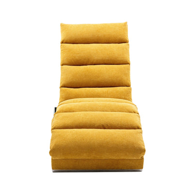 Ergonomic Linen Massage Chaise Lounge Chair Reclining Tufted Upholstered Sleeper with Remote and 5 Vibration Modes