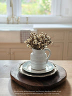 Whitewash Stoneware Ribbed Pitcher