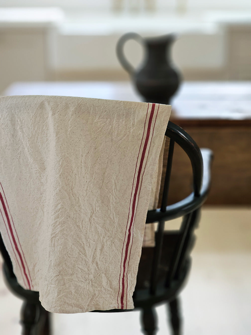 French Bistro Red Stripe Kitchen Towel