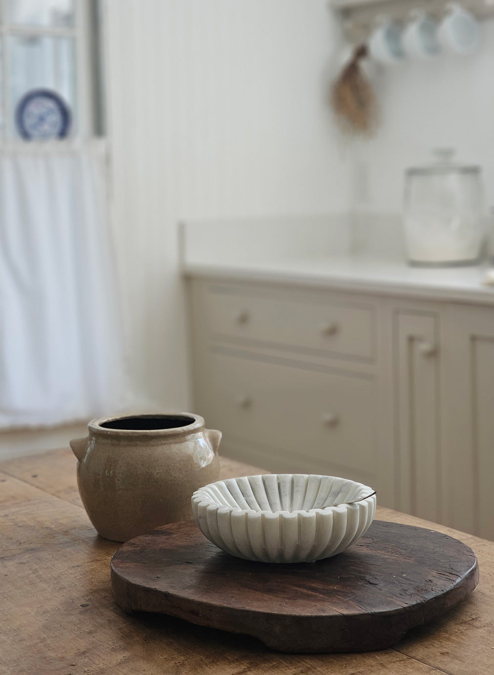 Ribbed Marble Bowl