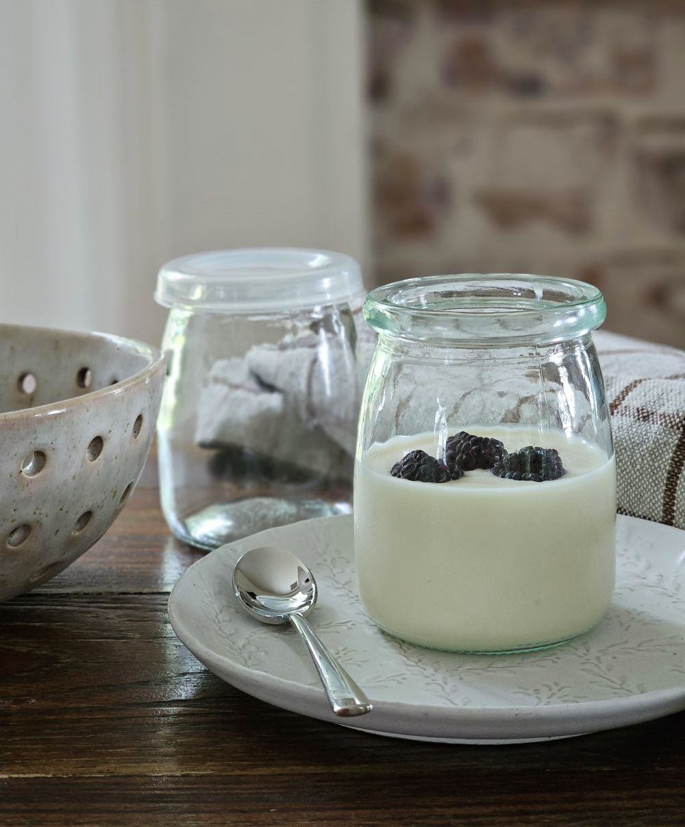 French Style Yogurt Jars and Demitasse Spoon Set