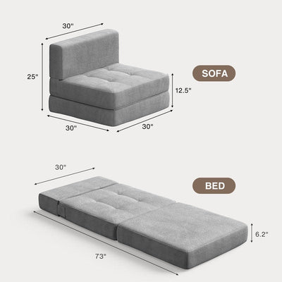 3 in 1 Convertible Flip Chair, Fold Down Chair, Flip Out Lounger Sleeper Bed