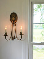 Gold Double Taper Candle Wall Sconce