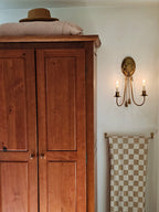 Gold Double Taper Candle Wall Sconce