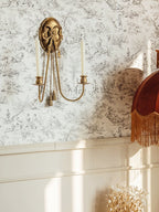 Gold Double Taper Candle Wall Sconce