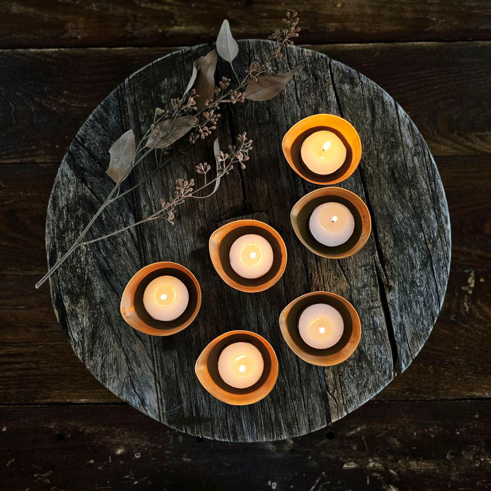 Gold Tea Light Candle Bowl, Set of Six