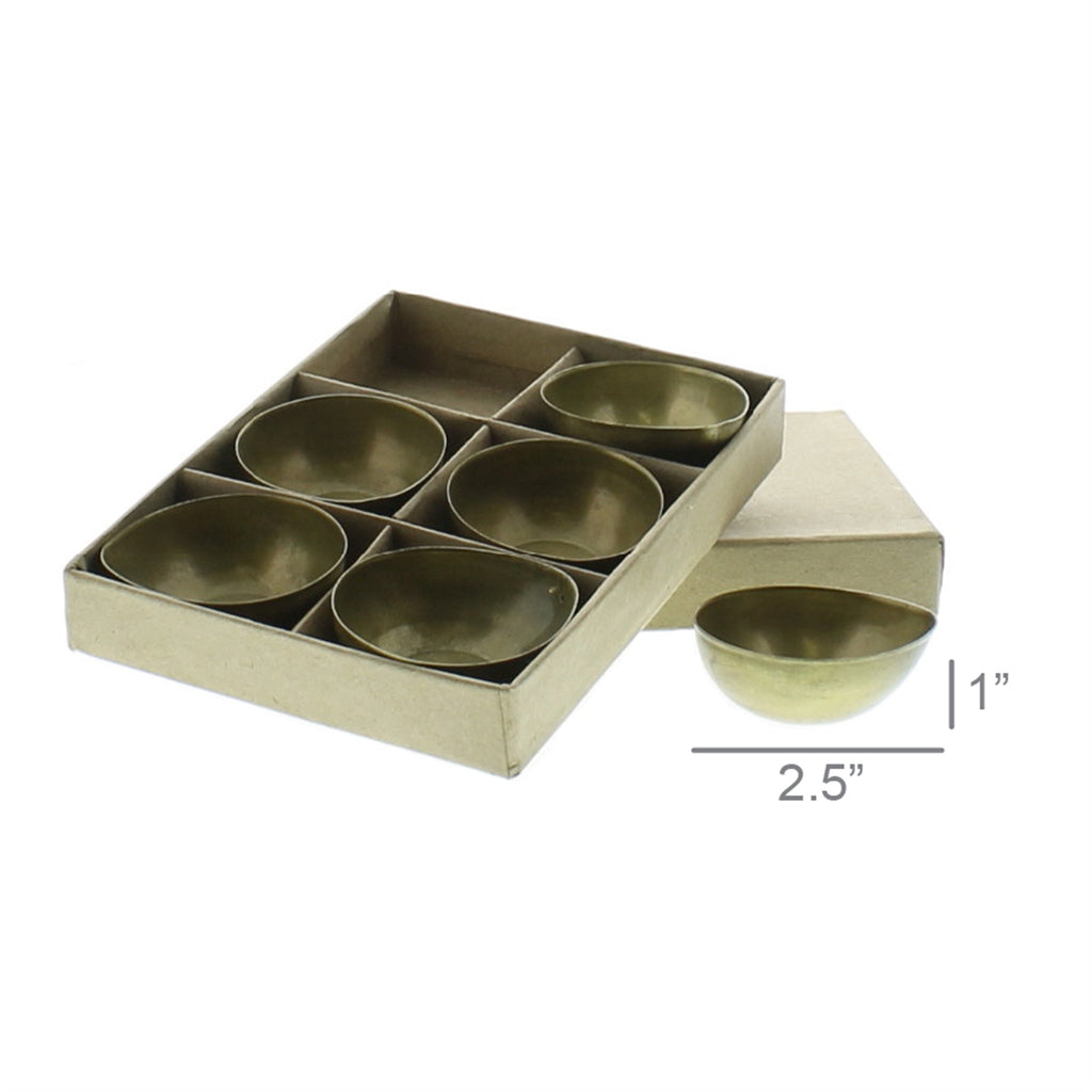 Gold Tea Light Candle Bowl, Set of Six