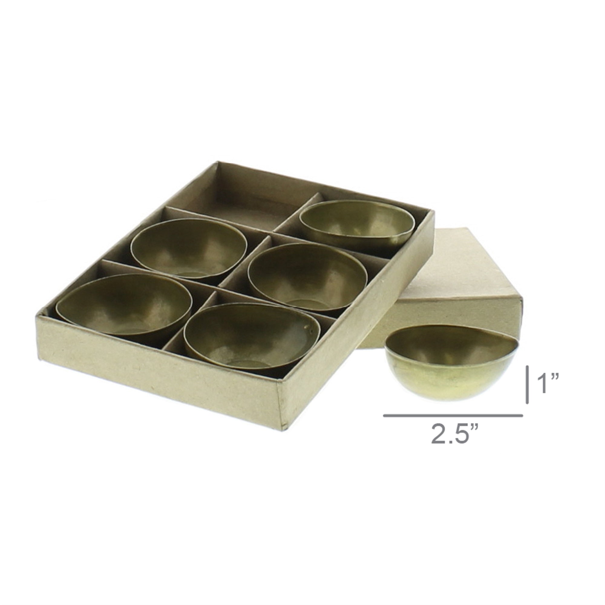 Gold Tea Light Candle Bowl, Set of Six