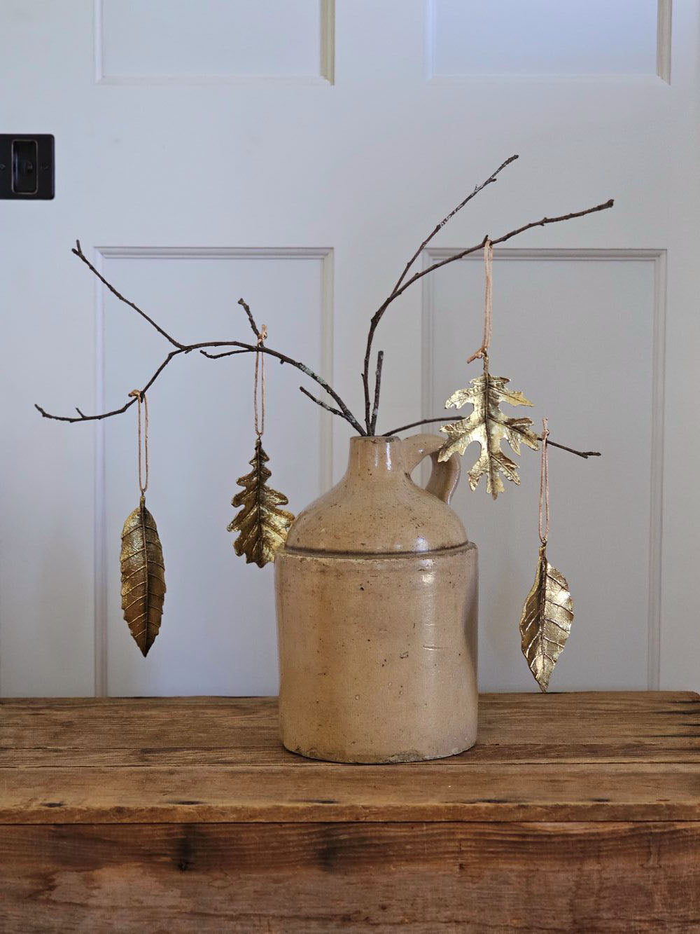 Golden Leaves Ornament Set