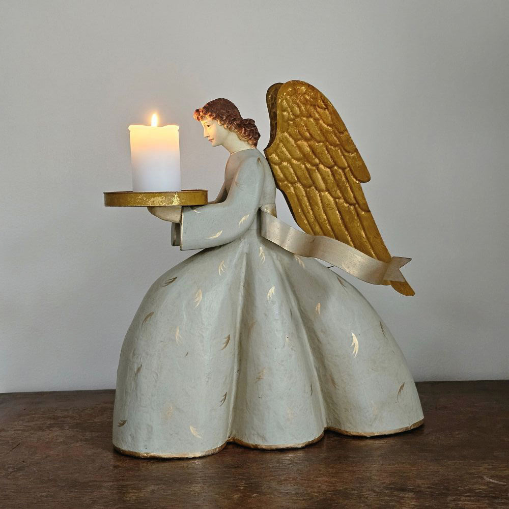 Gold Wing Angel Candle Holder