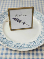 Gold and Glass Easel Picture Frame Place Card Holder Set