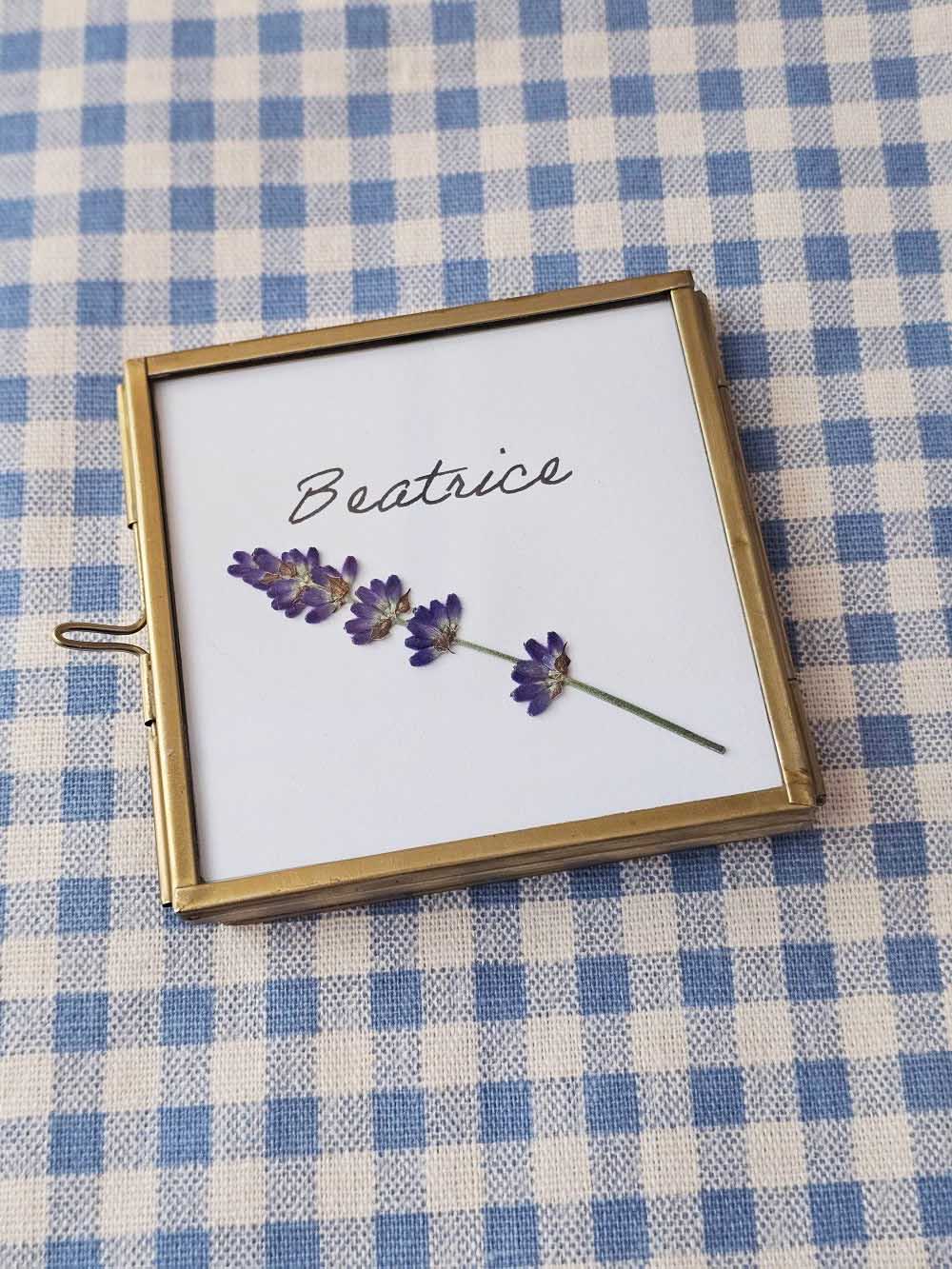 Gold and Glass Easel Picture Frame Place Card Holder Set