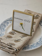 Gold and Glass Easel Picture Frame Place Card Holder Set