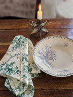 Green Floral Toile Napkin Set