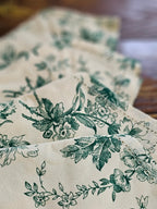 Green Floral Toile Napkin Set