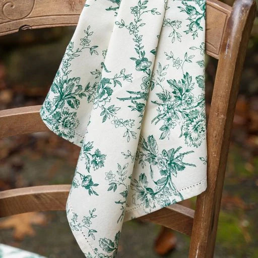 Green Floral Toile Napkin Set
