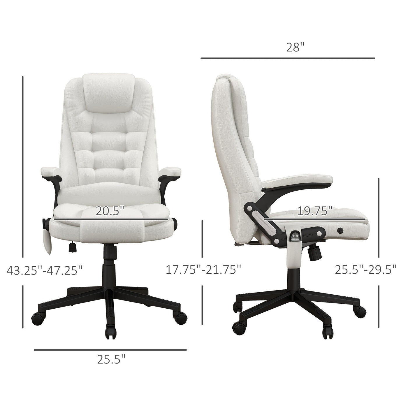 HOMCOM High Back Vibration Massage Office Chair with 6 Vibration Points, Beige