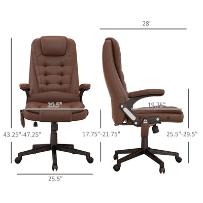HOMCOM High Back Vibration Massage Office Chair with 6 Vibration Points, Beige