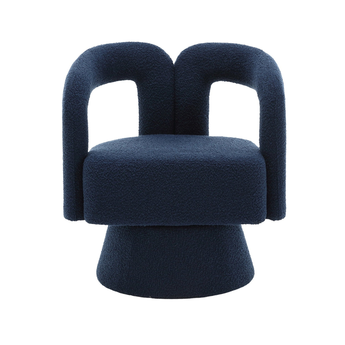HOMEFUN Boucle Upholstered 360 Degree Swivel Cuddle Barrel Accent Chairs