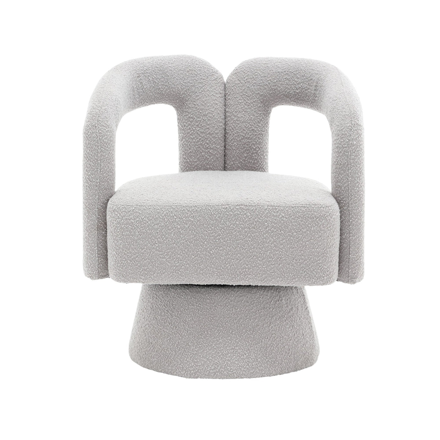 HOMEFUN Boucle Upholstered 360 Degree Swivel Cuddle Barrel Accent Chairs