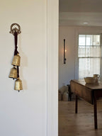 Hanging Gold Bell Cluster with Velvet Ribbon