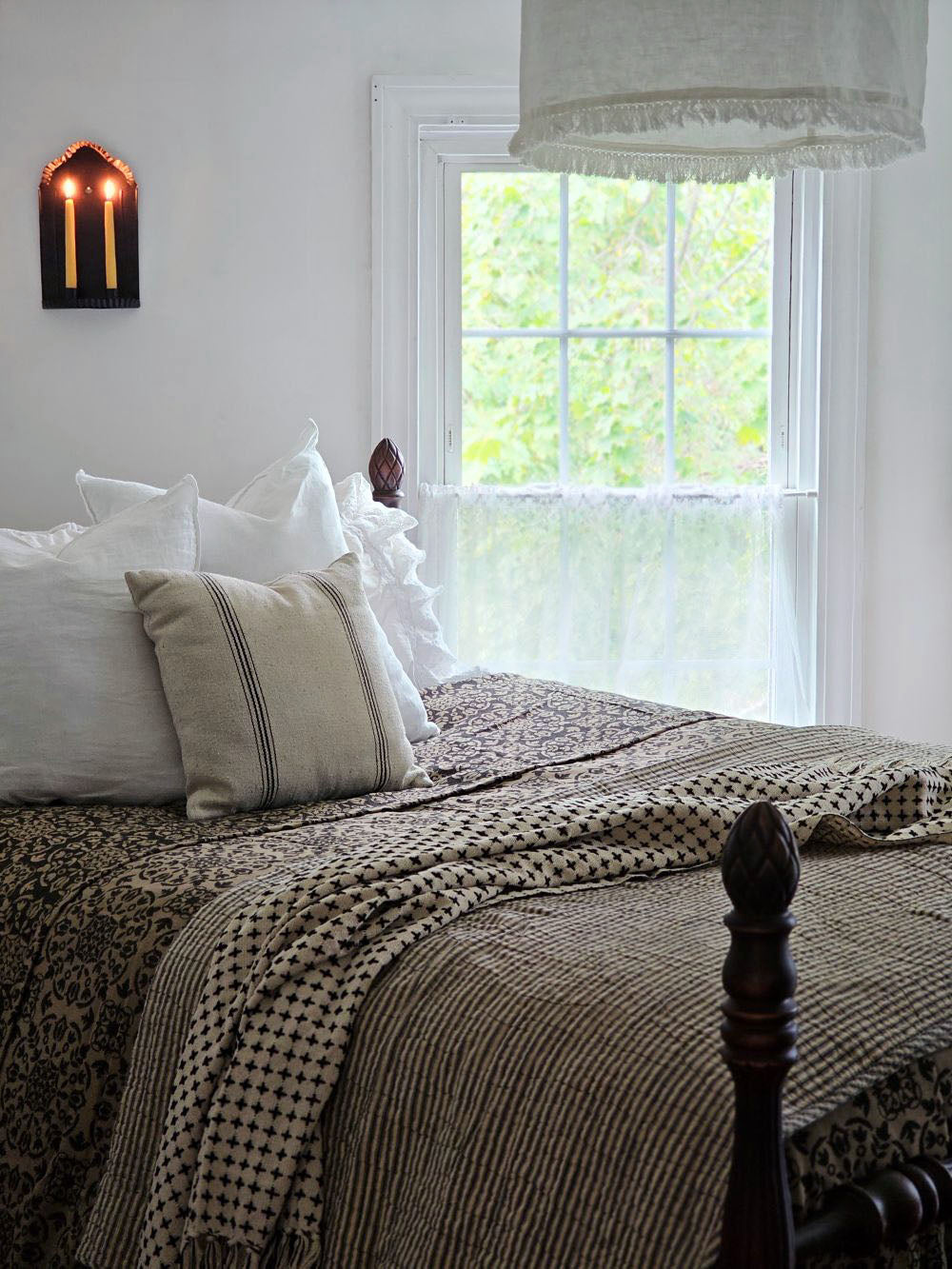 Black Stripe Grain Sack Pillow Case