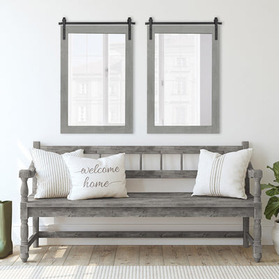 Kate and Laurel Cates Rustic Rectangular Wall Mirror