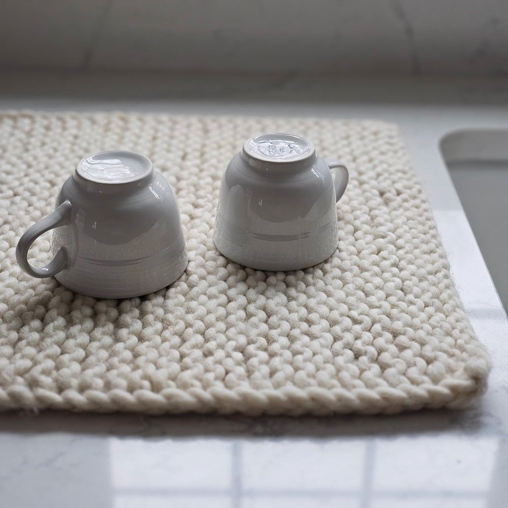Knitted Wool Dish Drying Mat
