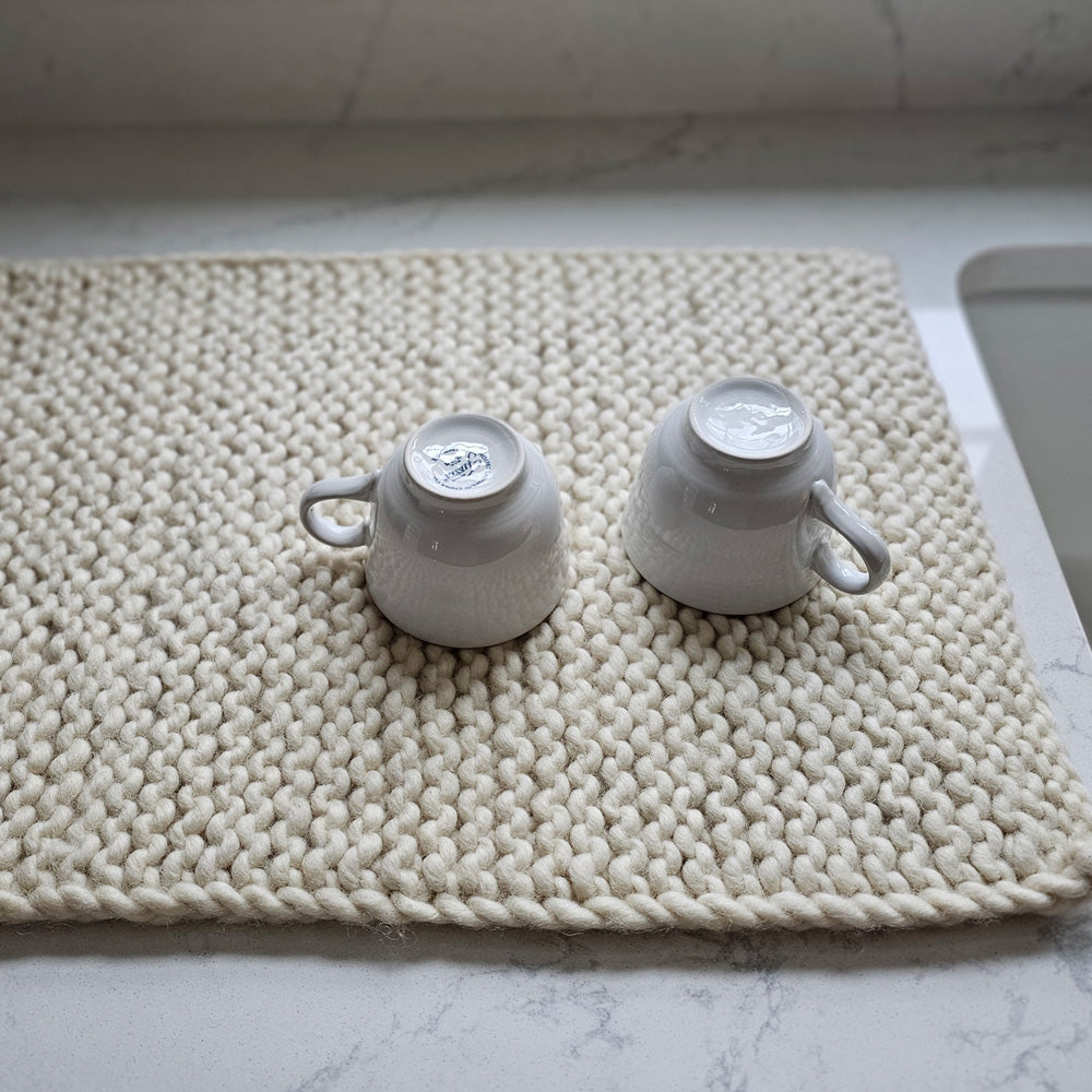 Knitted Wool Dish Drying Mat