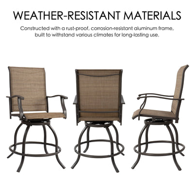 Kozyard Isabella High Swivel Bar Stools/Chair Set