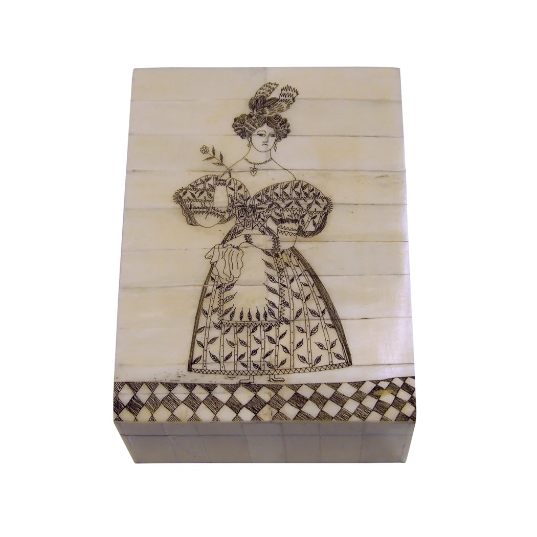 Lady in Waiting Scrimshaw Keepsake Box