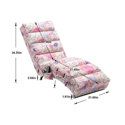 Linen Massage recliner Interior with remote control, ergonomic electric massage recliner, 5 modes