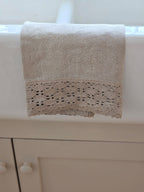 Linen and Crochet Lace Tea Towel Set