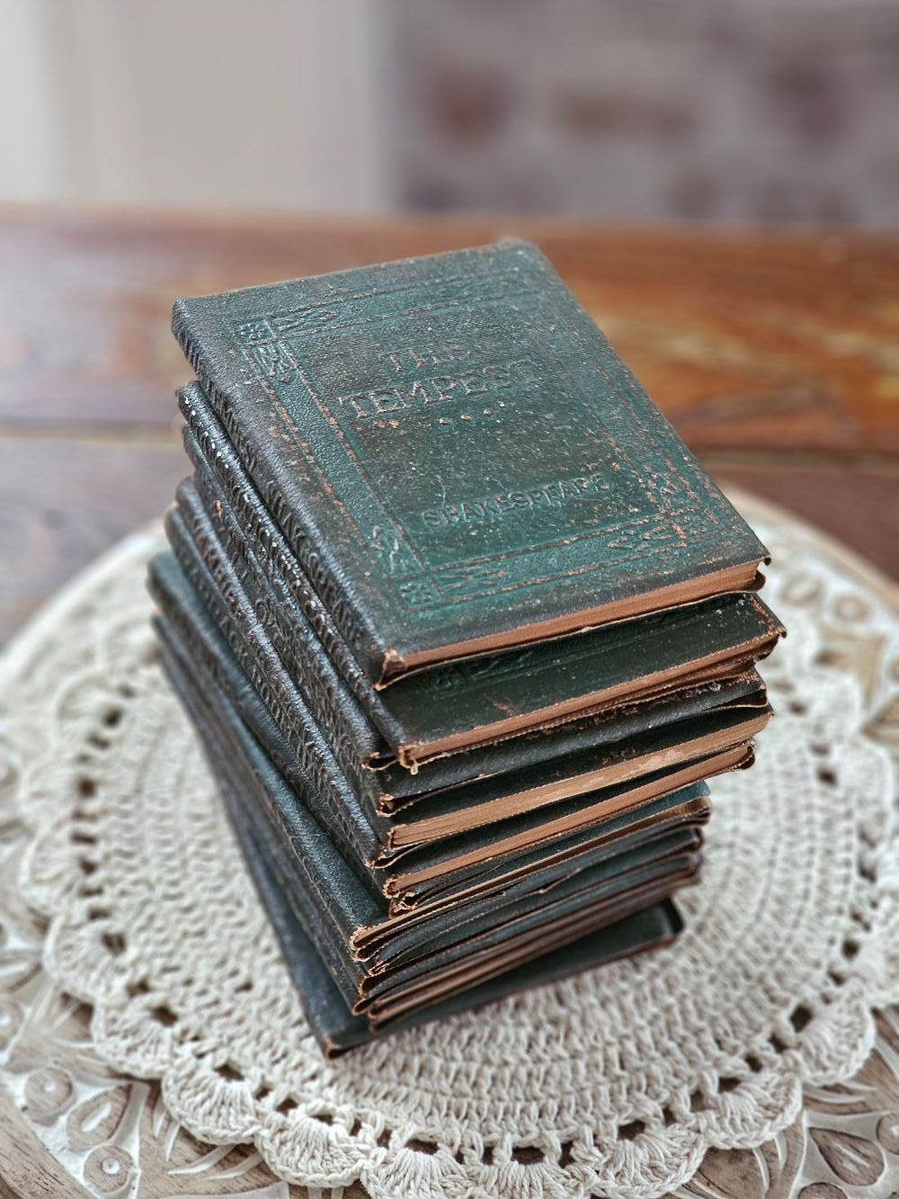Antique Little Leather Books, Set of Three
