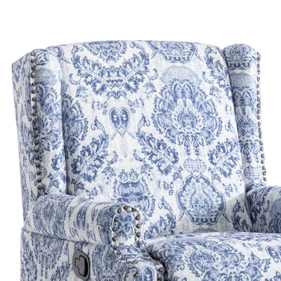 29'' W Pattern Swivel Glider Manual Push Back Recliner Chair Set of 2