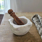 Marble Mortar with Wood Pestle
