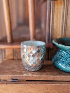 Mercury Glass Mosaic Candle Holder