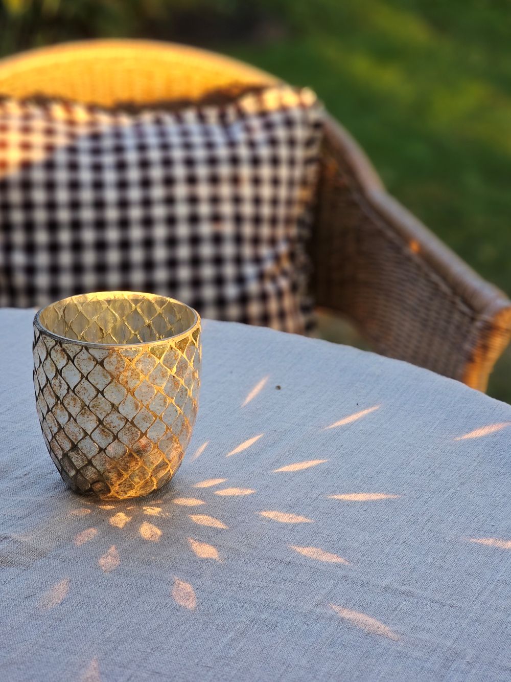 Mercury Glass Mosaic Candle Holder