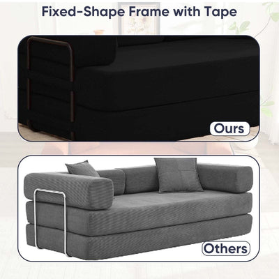 Mixoy Convertible Pull Out Sleeper Sofa Bed with Movable armrest,Folding Mattress Couch,Removable Washable Floor Sofa Bed
