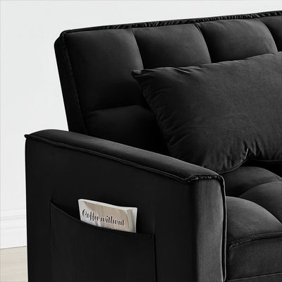 Modern 70.86 3 in 1 Single Convertible Sofa Bed with Adjustable Back and Moving Wheel for Living Room