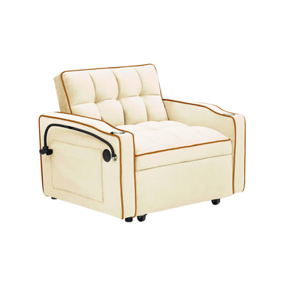 Modern 70.86 3 in 1 Single Convertible Sofa Bed with Adjustable Back and USB Charging Port for Living Room