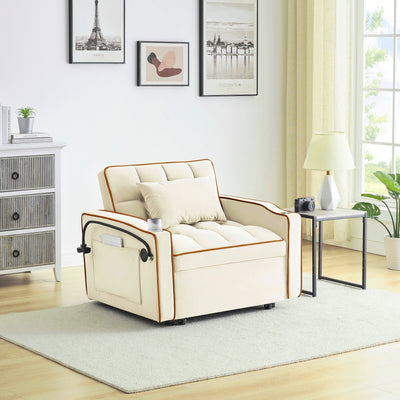 Modern 70.86 3 in 1 Single Convertible Sofa Bed with Adjustable Back and USB Charging Port for Living Room