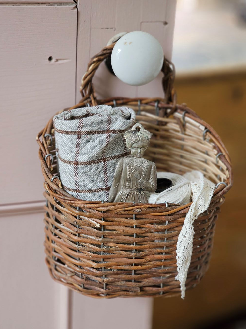 Chestnut and Flax Check Kitchen Towel Set