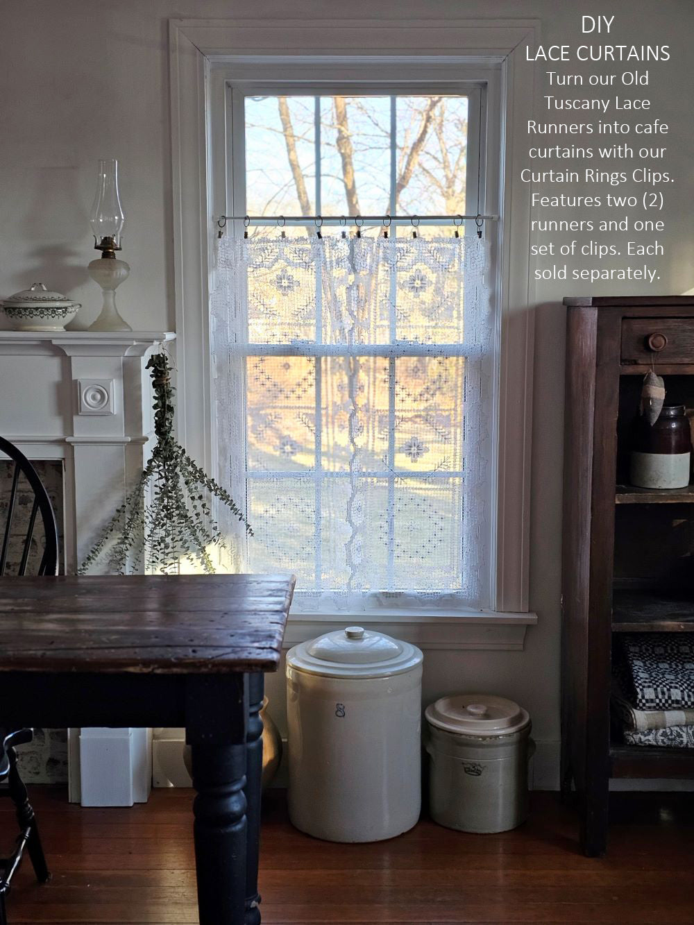 Curtain Ring Clips, Antiqued Brass