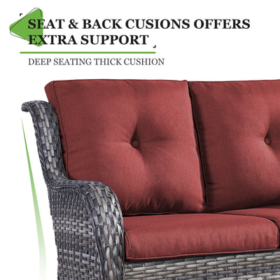 Gymojoy Outdoor Loveseat Wicker Sofa Set Rattan Sofa